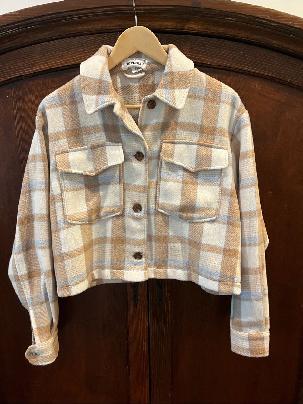 For the Republic Plaid Shacket-sz S